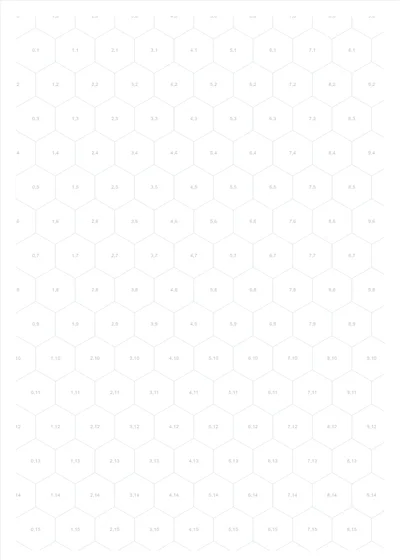 Hexagonal Numbered Grid